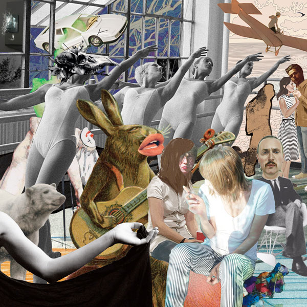 Listening Party Crashing, Sitting, Dancing and Flying Away - May 2016 digital collage by GoodMorninCaptn